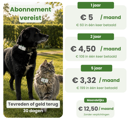 GPS Tracker Kat - PawFind Mini - 30 Dgn Retour