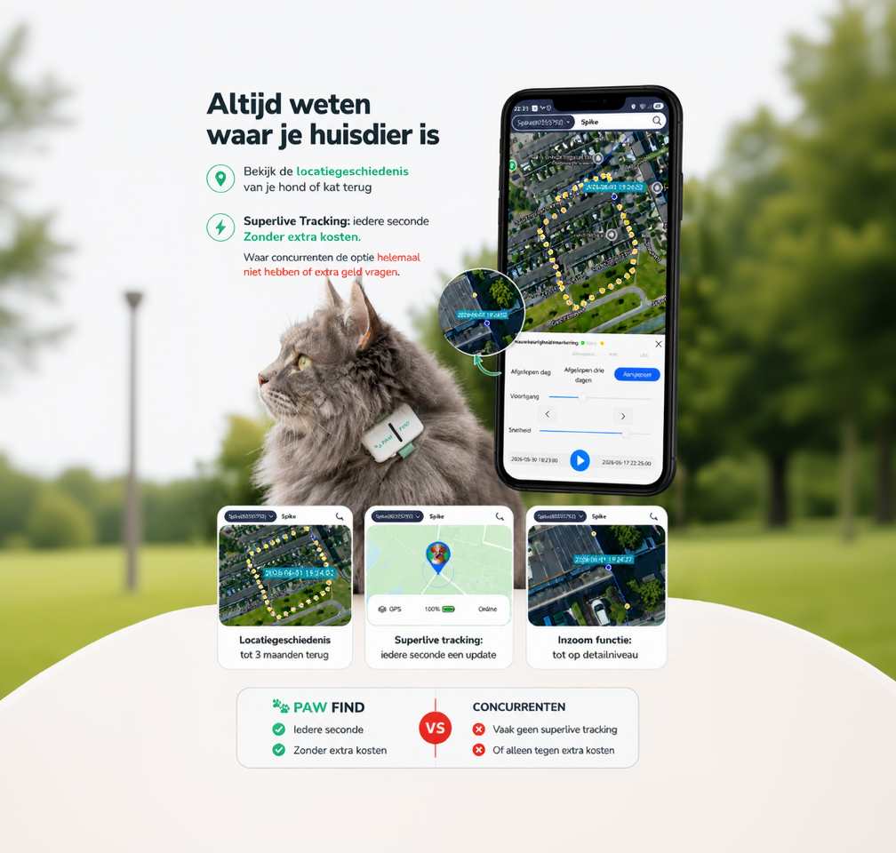 GPS Tracker Kat - PawFind Mini - 30 Dgn Retour